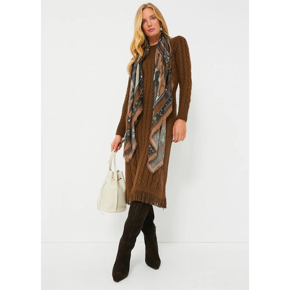 Tuckernuck Brown Cable Knit Midi Dress